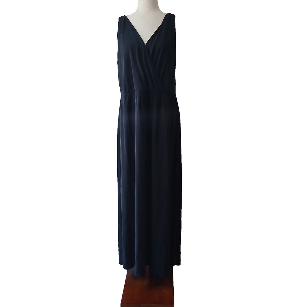 SPENSE Black Maxi Dress XL Womens Criss Cross Casual Chic Resort Wear #1059